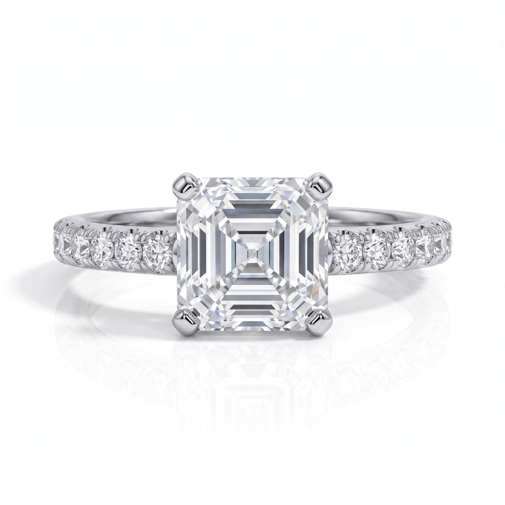 Anel Promise Asscher Moissanite Moissanite - Momi Jewel