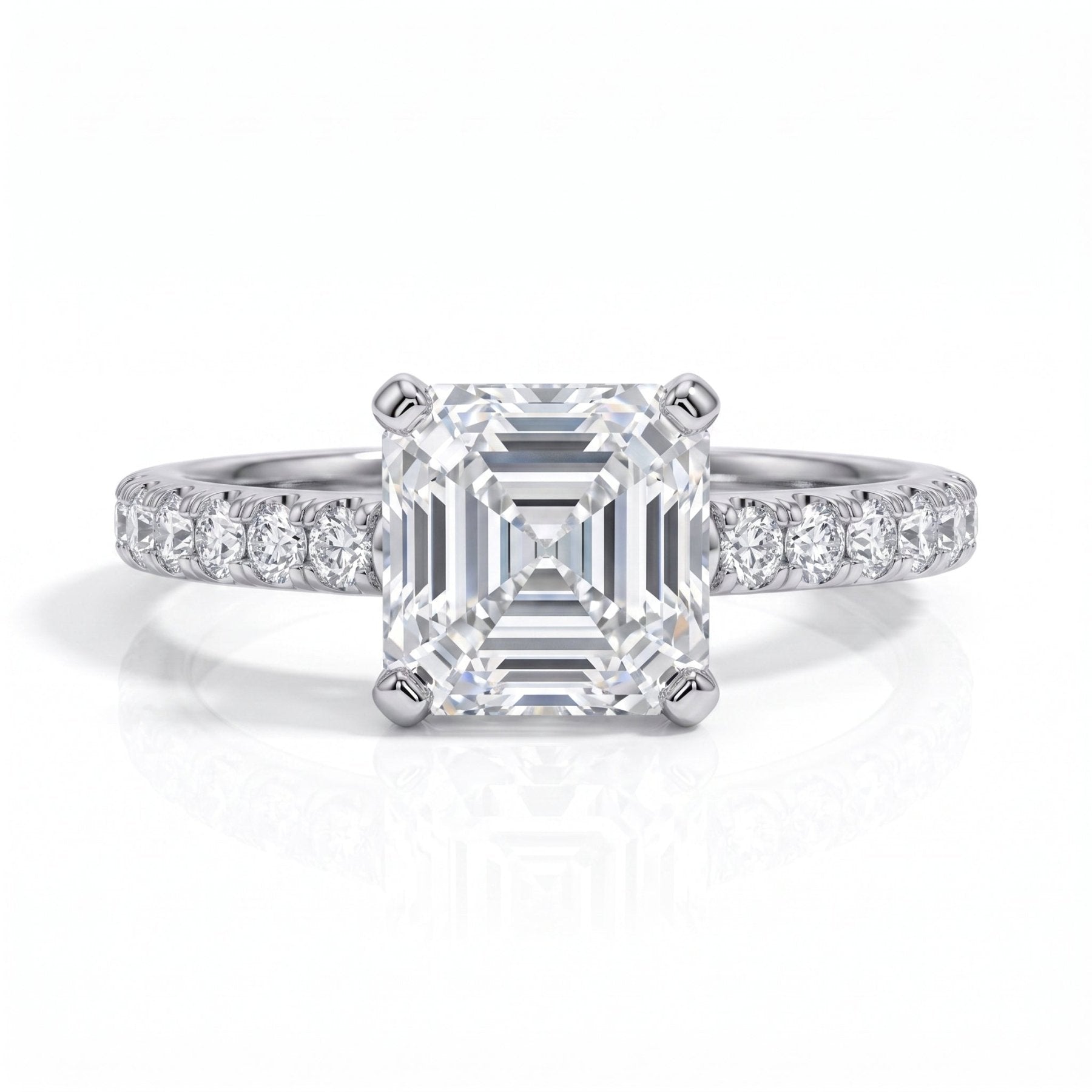 Anel Promise Asscher Moissanite Moissanite - Momi Jewel