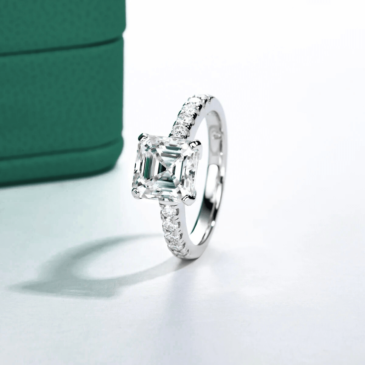 Anel Promise Asscher Moissanite Moissanite - Momi Jewel