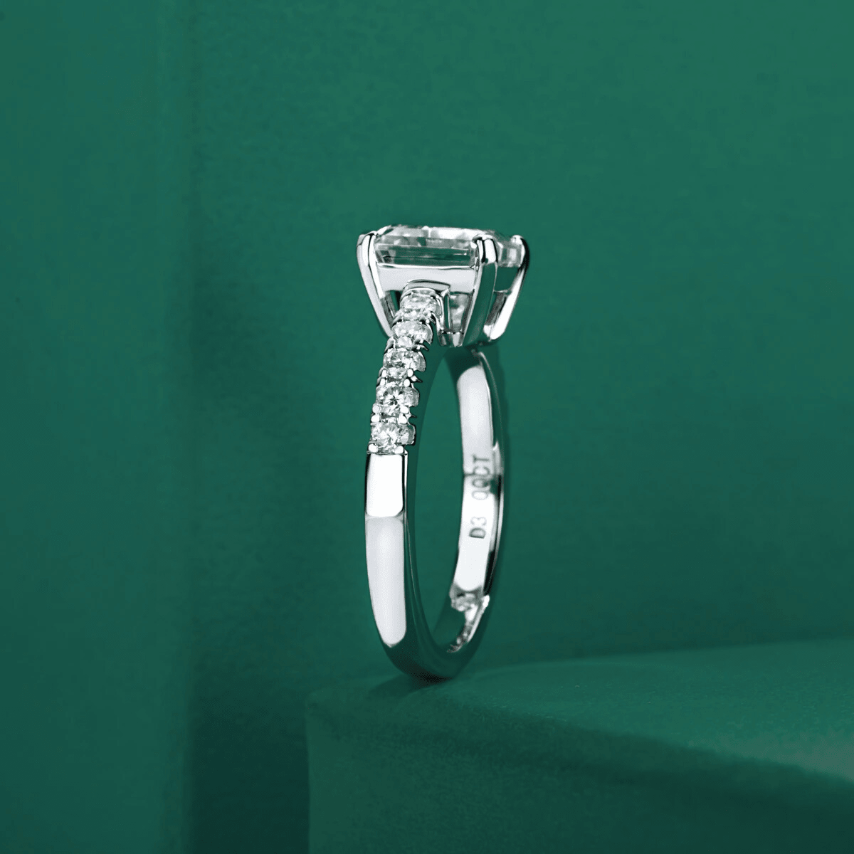 Anel Promise Asscher Moissanite Moissanite - Momi Jewel