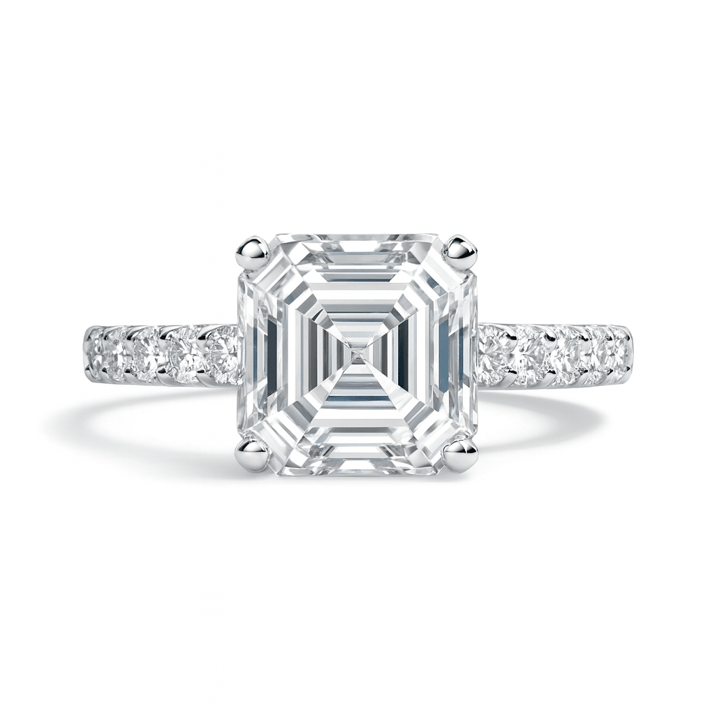 Anel Promise Asscher Moissanite Moissanite - Momi Jewel