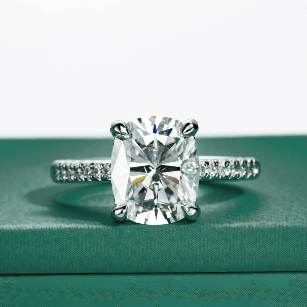 Anel Promise Cushion Moissanite Moissanite - Momi Jewel