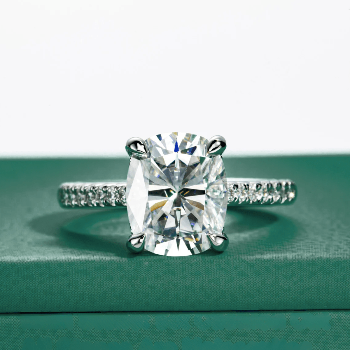 Anel Promise Cushion Moissanite Moissanite - Momi Jewel