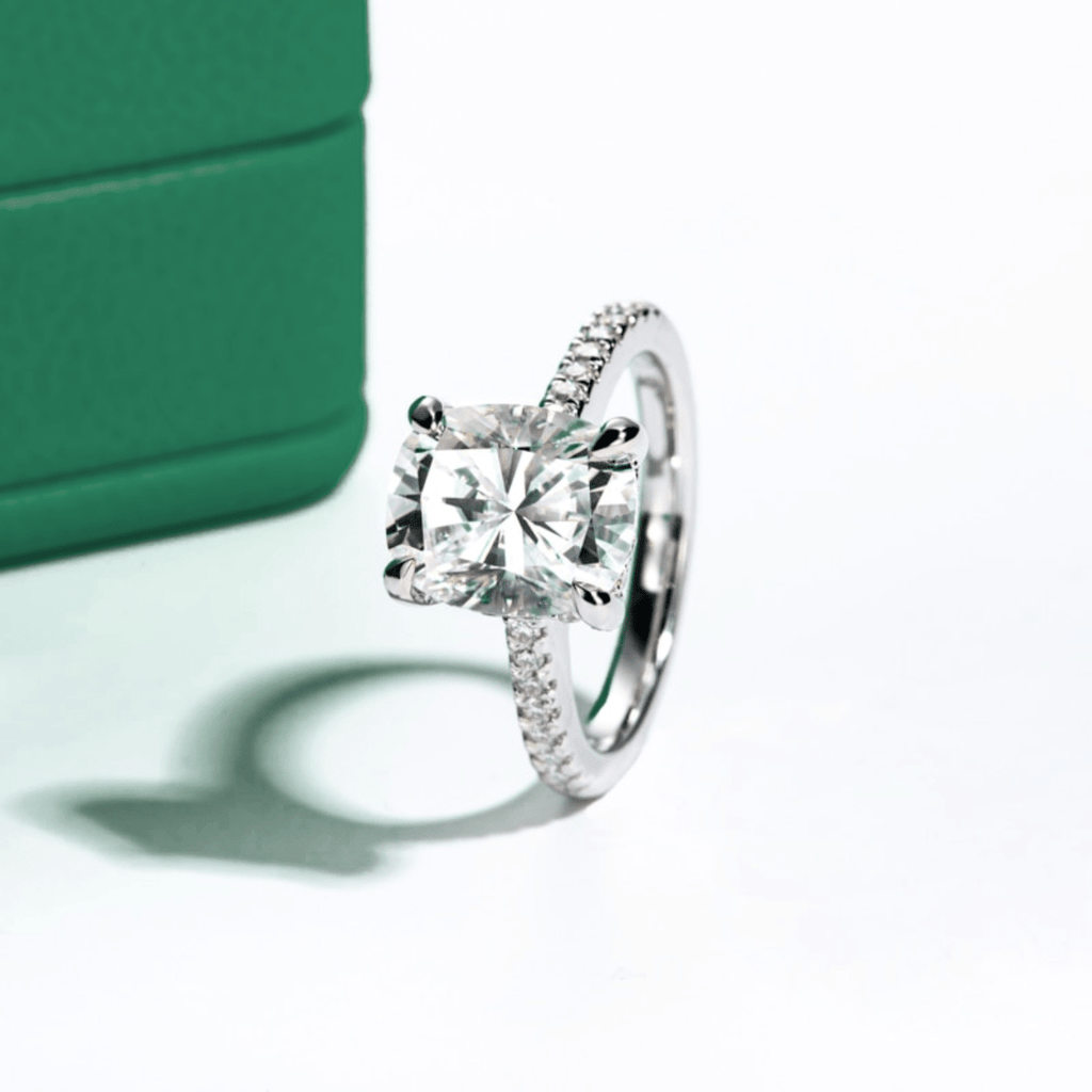 Anel Promise Cushion Moissanite Moissanite - Momi Jewel