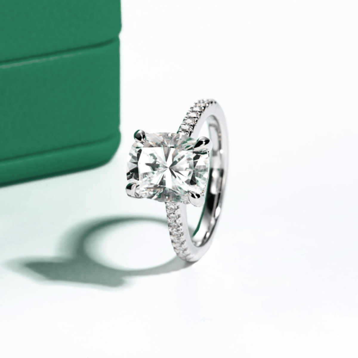 Anel Promise Cushion Moissanite Moissanite - Momi Jewel
