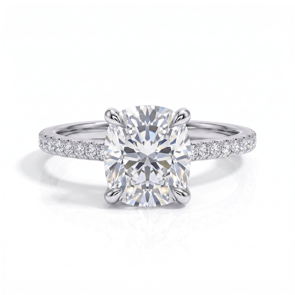 Anel Promise Cushion Moissanite Moissanite - Momi Jewel