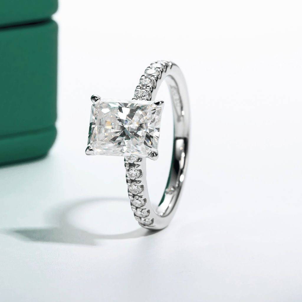 Anel Promise Radiante Moissanite Moissanite - Momi Jewel