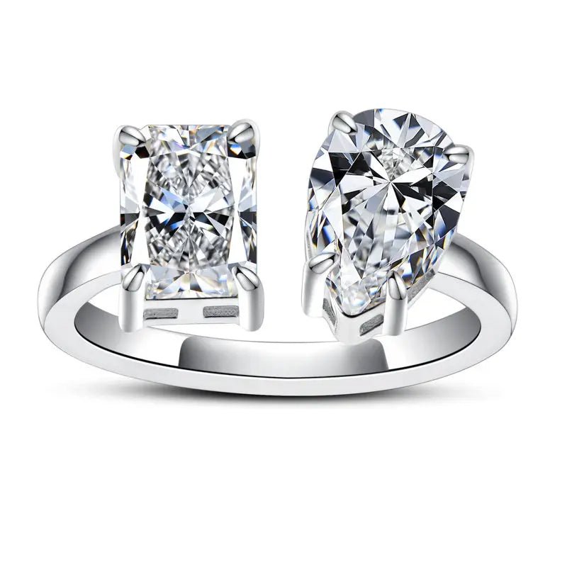 Anel Radiant Pear Moissanite Moissanite - Momi Jewel