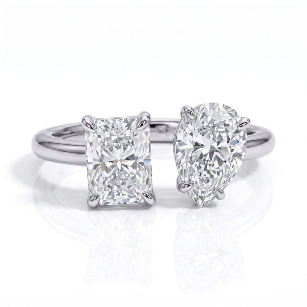 Anel Radiant Pear Moissanite Moissanite - Momi Jewel