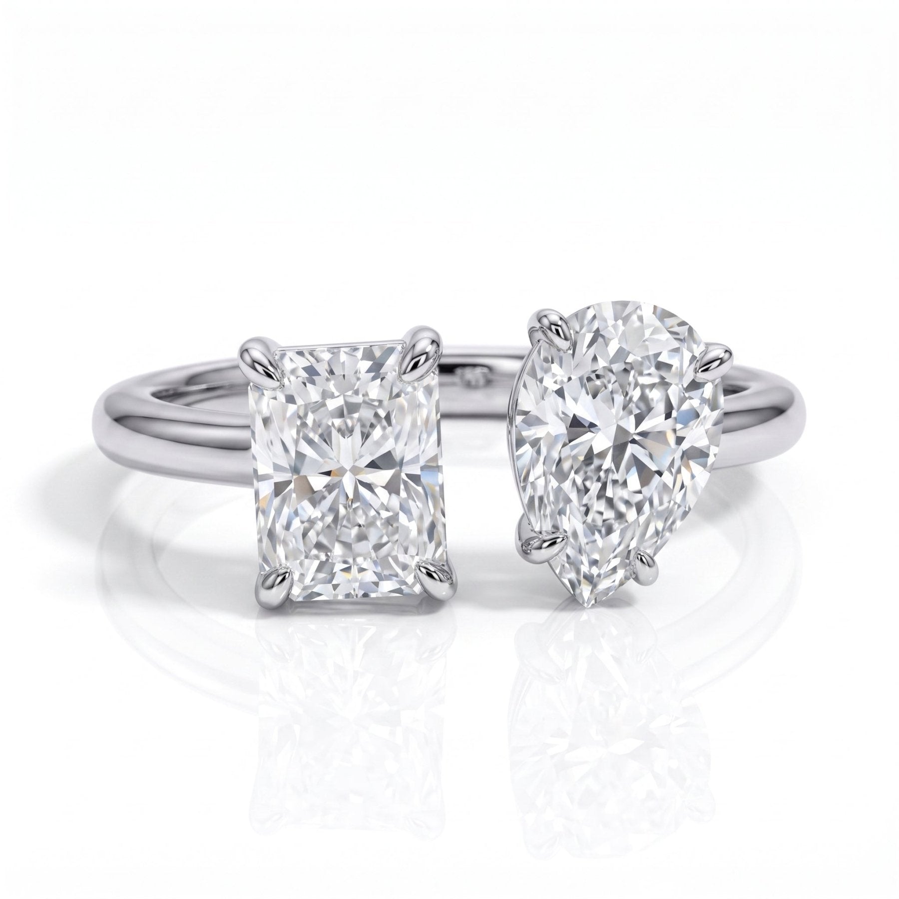 Anel Radiant Pear Moissanite Moissanite - Momi Jewel