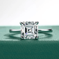 Anel Solitário Asscher Moissanite Moissanite - Momi Jewel