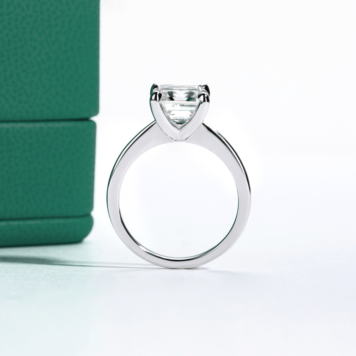 Anel Solitário Asscher Moissanite Moissanite - Momi Jewel