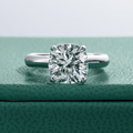 Anel Solitário Cushion Moissanite Moissanite - Momi Jewel