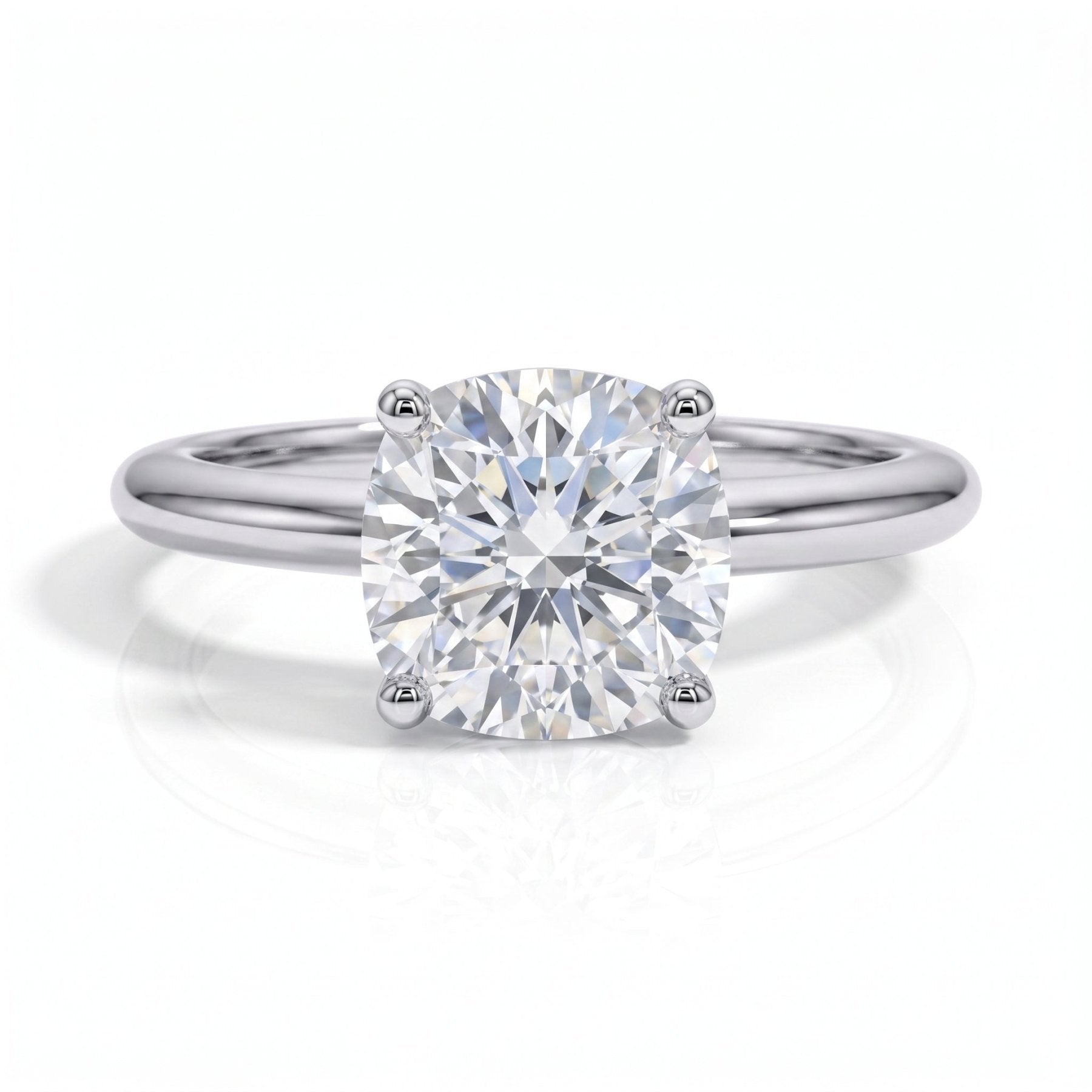 Anel Solitário Cushion Moissanite Moissanite - Momi Jewel