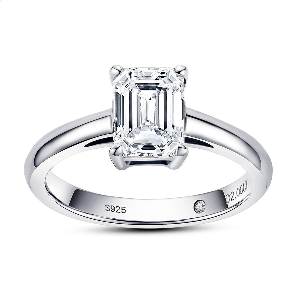 Anel Solitário Esmeralda Moissanite Moissanite - Momi Jewel