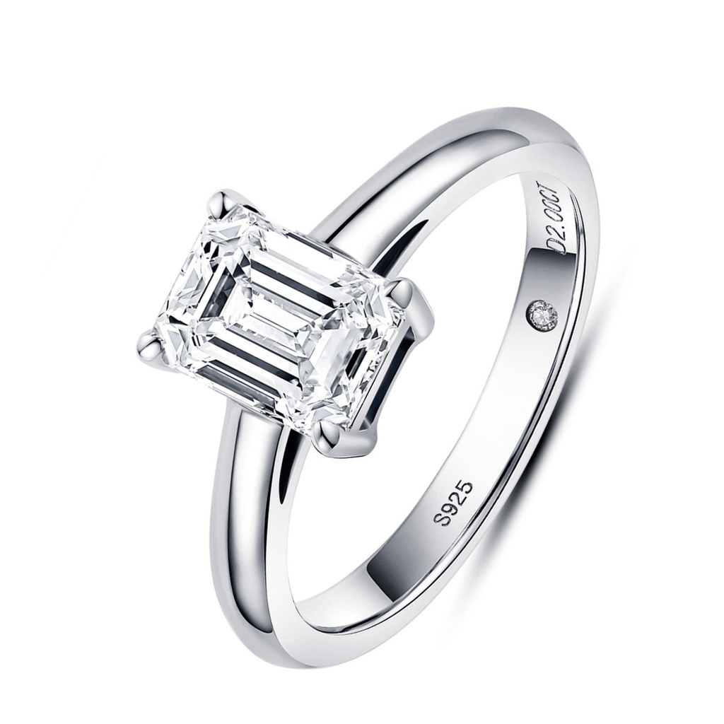 Anel Solitário Esmeralda Moissanite Moissanite - Momi Jewel