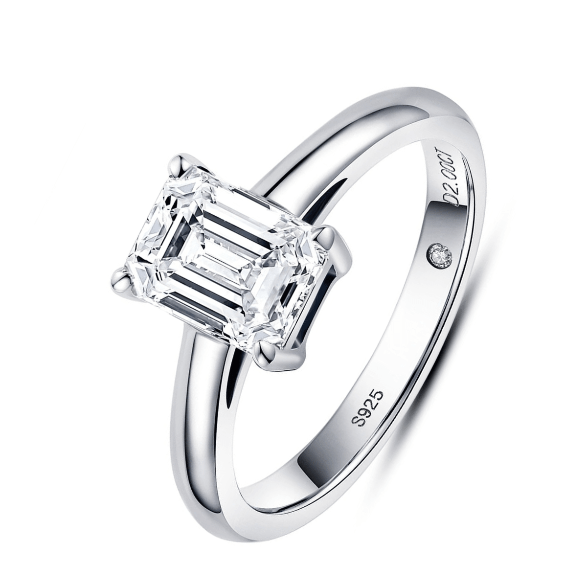 Anel Solitário Esmeralda Moissanite Moissanite - Momi Jewel