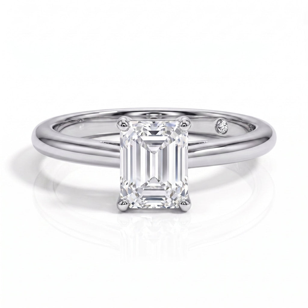 Anel Solitário Esmeralda Moissanite Moissanite - Momi Jewel