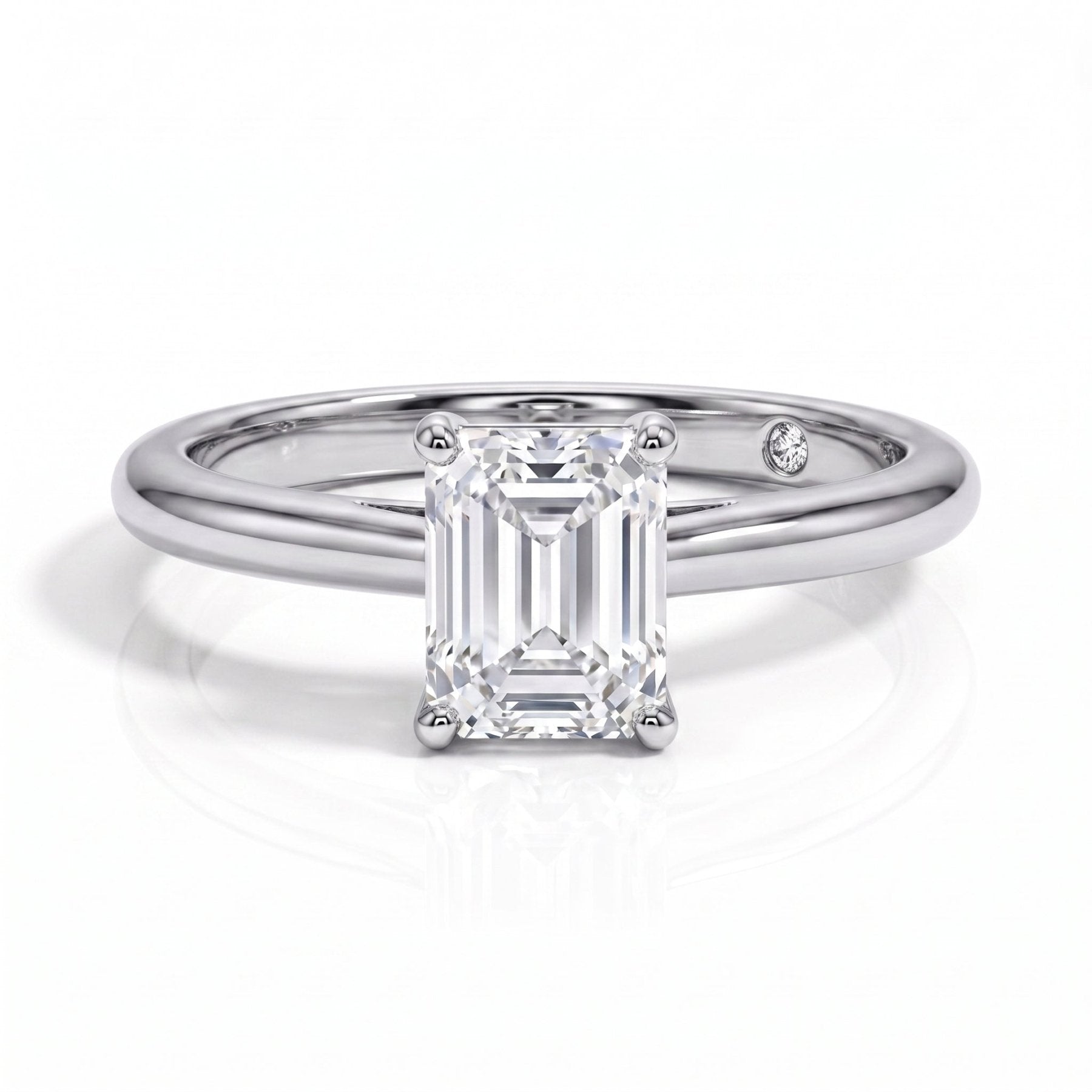 Anel Solitário Esmeralda Moissanite Moissanite - Momi Jewel