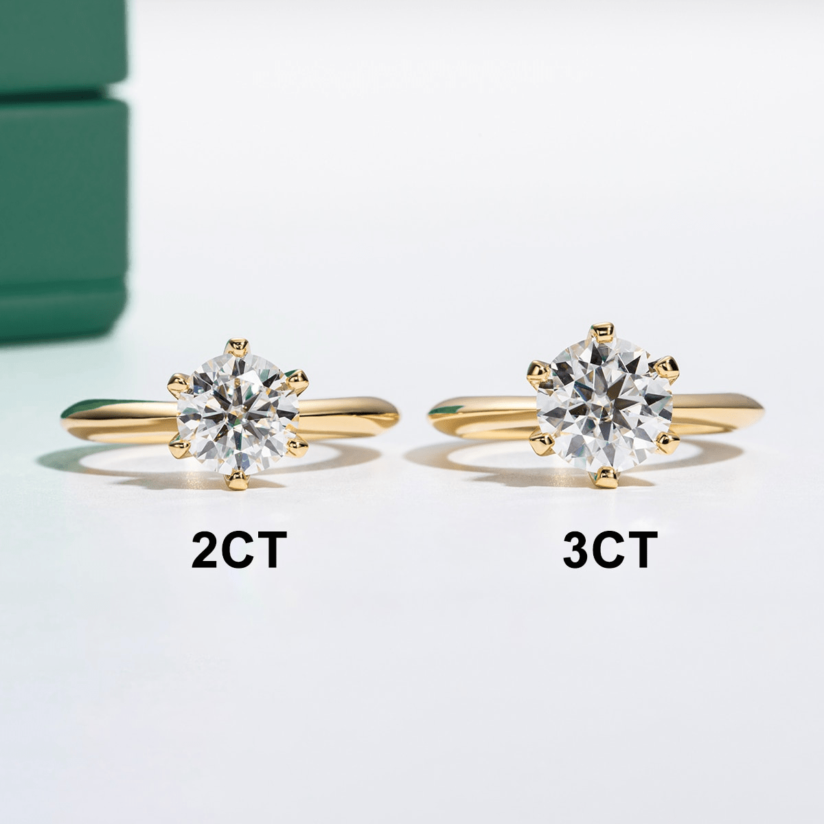 Anel Solitário Gold Moissanite Moissanite - Momi Jewel
