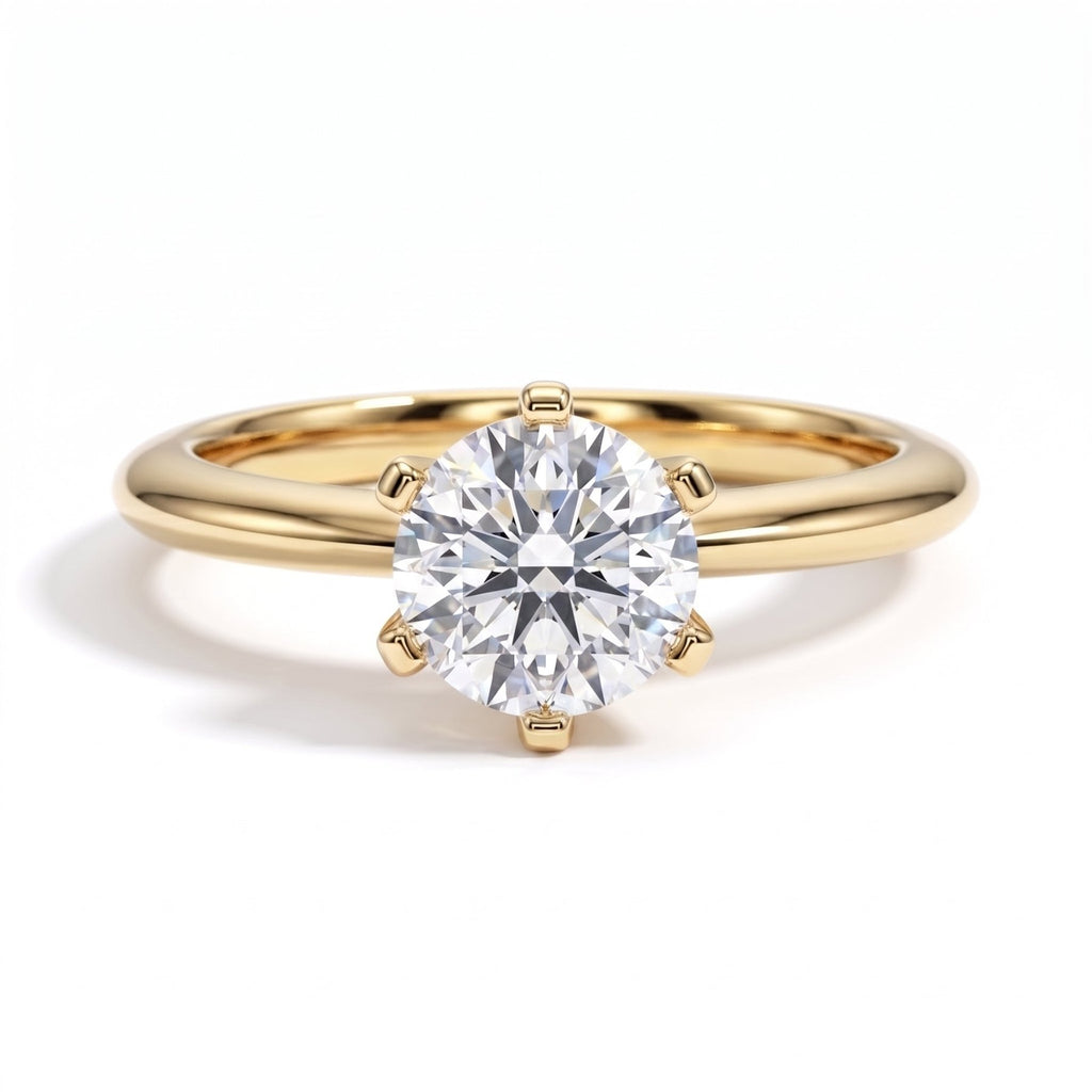 Anel Solitário Gold Moissanite Moissanite - Momi Jewel