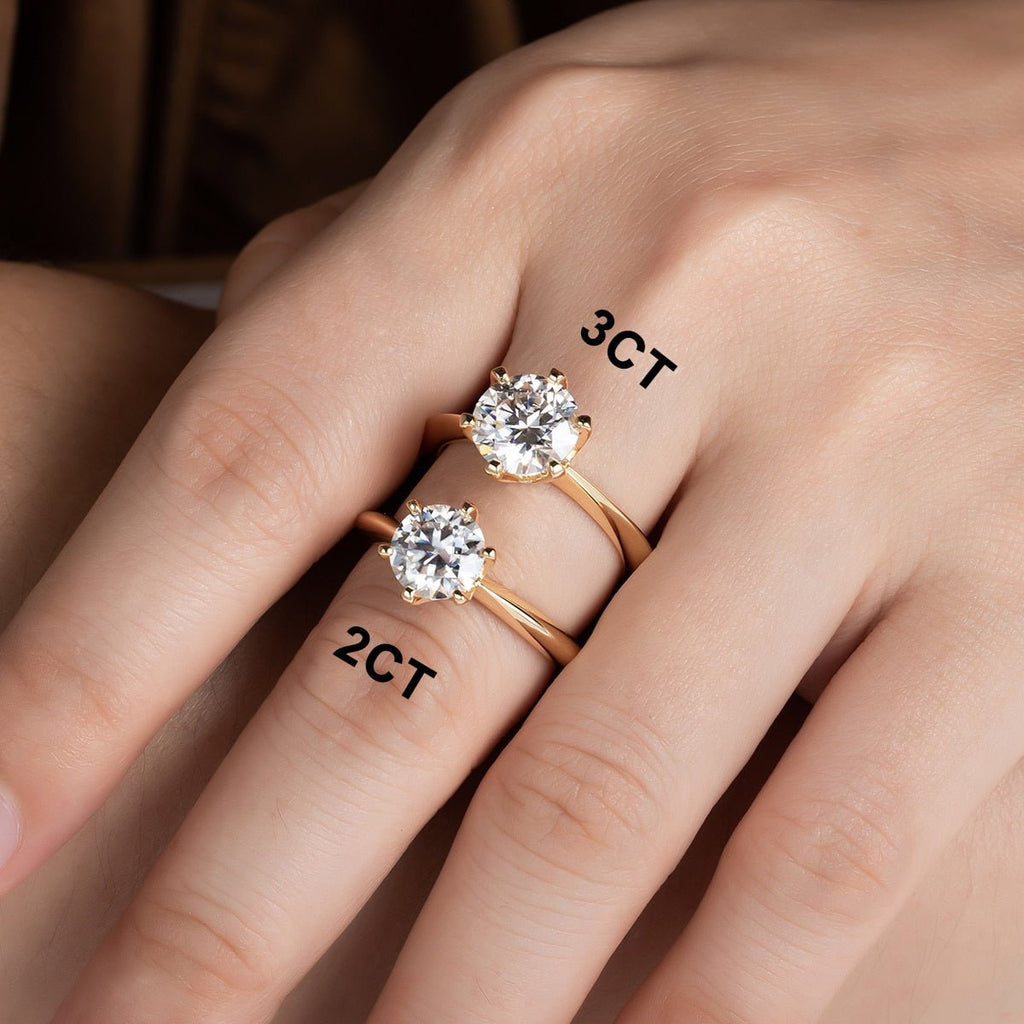 Anel Solitário Gold Moissanite Moissanite - Momi Jewel