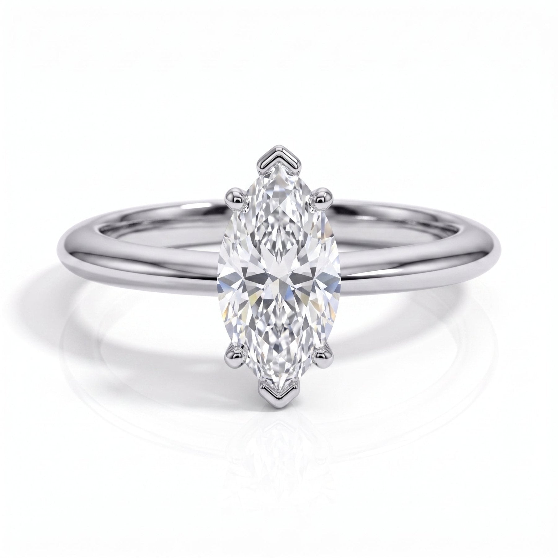 Anel Solitário Marquesa Moissanite Moissanite - Momi Jewel