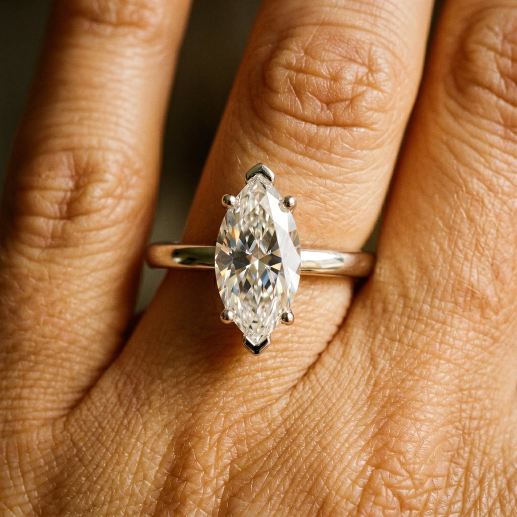 Anel Solitário Marquesa Moissanite Moissanite - Momi Jewel