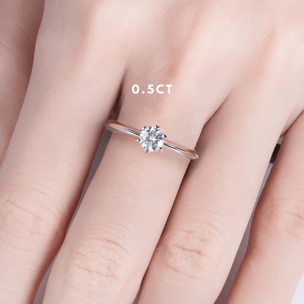 Anel Solitário Moissanite Moissanite - Momi Jewel