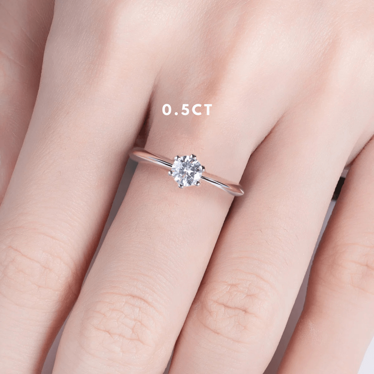Anel Solitário Moissanite Moissanite - Momi Jewel