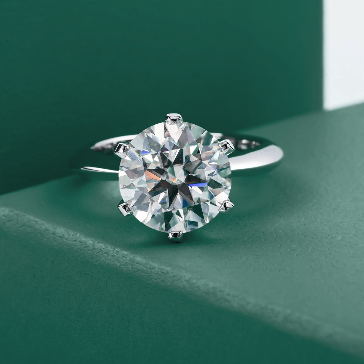 Anel Solitário Moissanite Moissanite - Momi Jewel