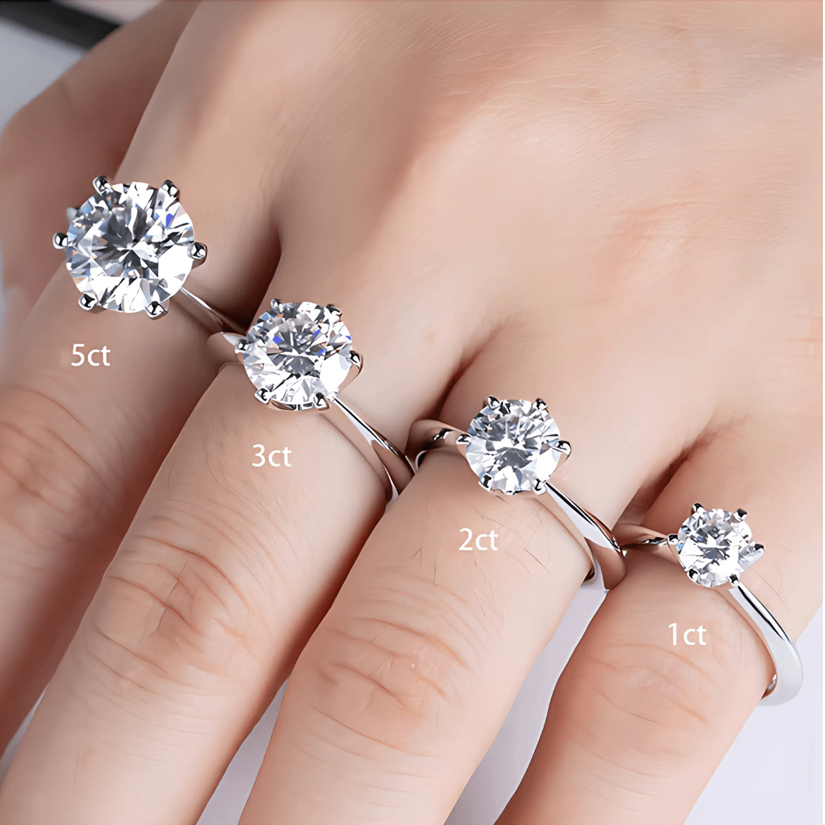 Anel Solitário Moissanite Moissanite - Momi Jewel