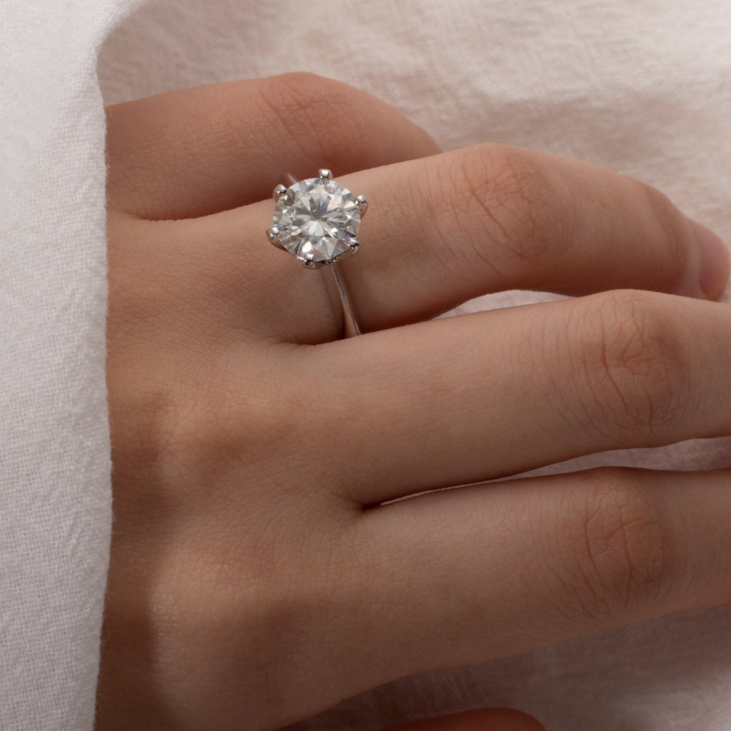Anel Solitário Moissanite Moissanite - Momi Jewel