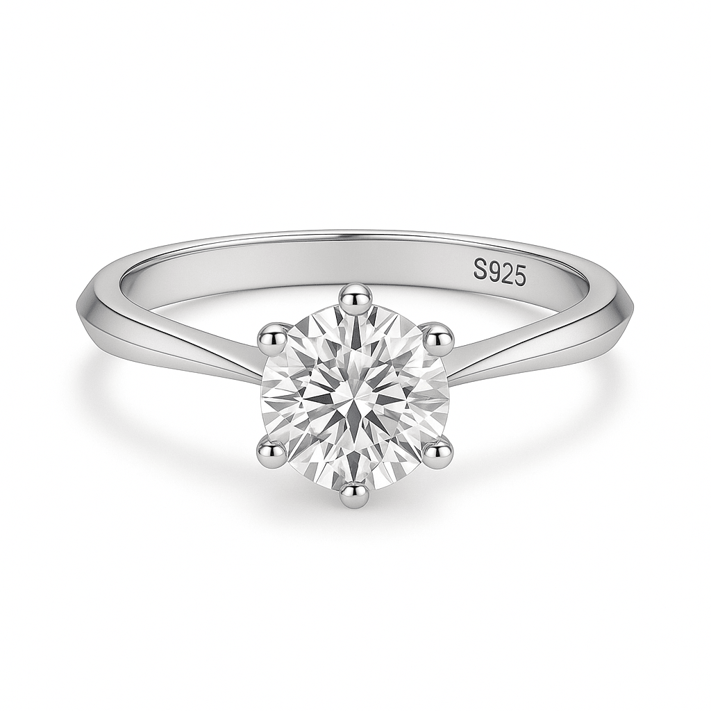 Anel Solitário Moissanite Moissanite - Momi Jewel