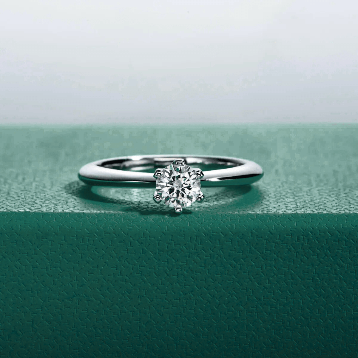 Anel Solitário Moissanite Moissanite - Momi Jewel