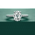 Anel Solitário Oval Pavé Moissanite Moissanite - Momi Jewel