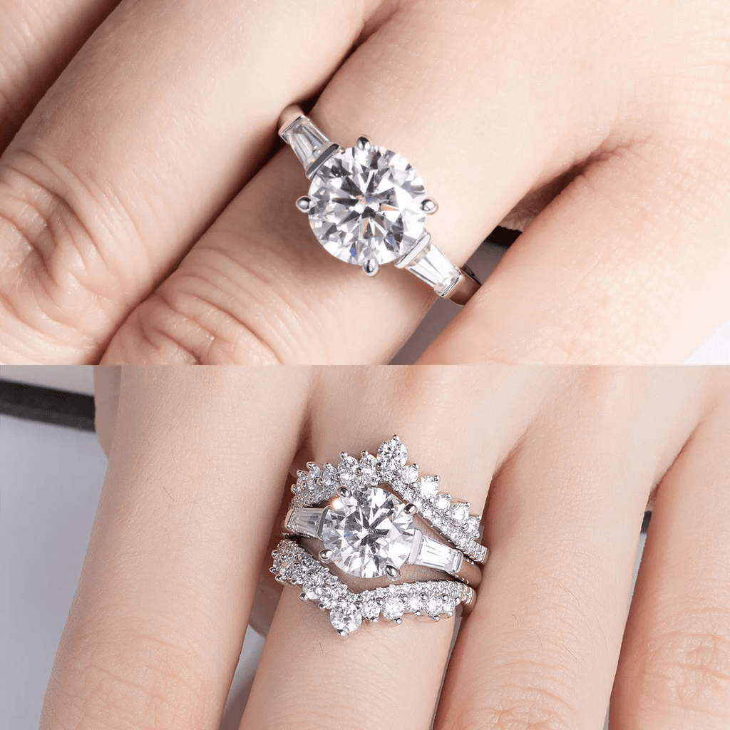 Anel Tríade Brilhante Moissanite Moissanite - Momi Jewel