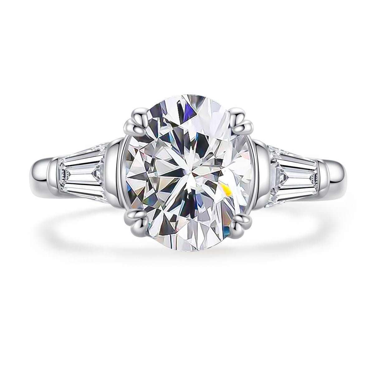 Anel Tríade Oval Moissanite Moissanite - Momi Jewel