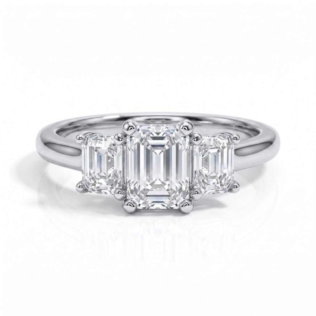 Anel Trilogy Esmeralda Slim Moissanite Moissanite - Momi Jewel