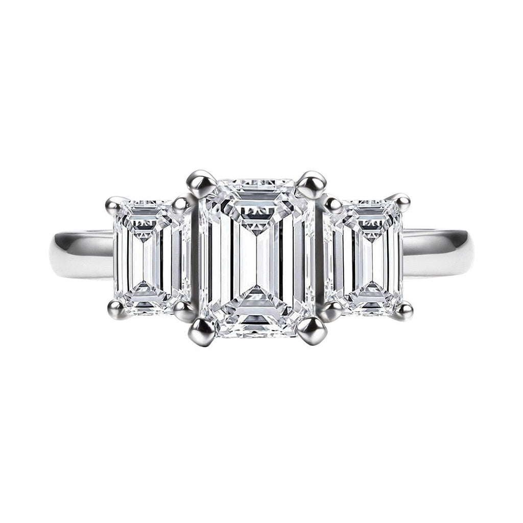 Anel Trilogy Esmeralda Slim Moissanite Moissanite - Momi Jewel