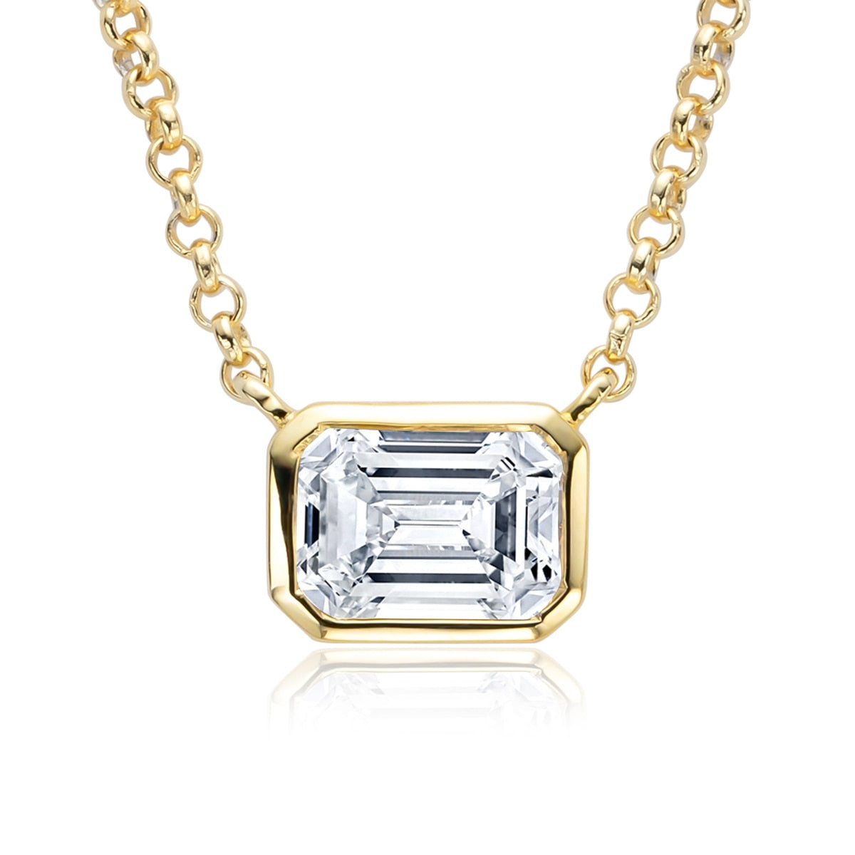 Colar Lauren Gold Moissanite Dourado Colar