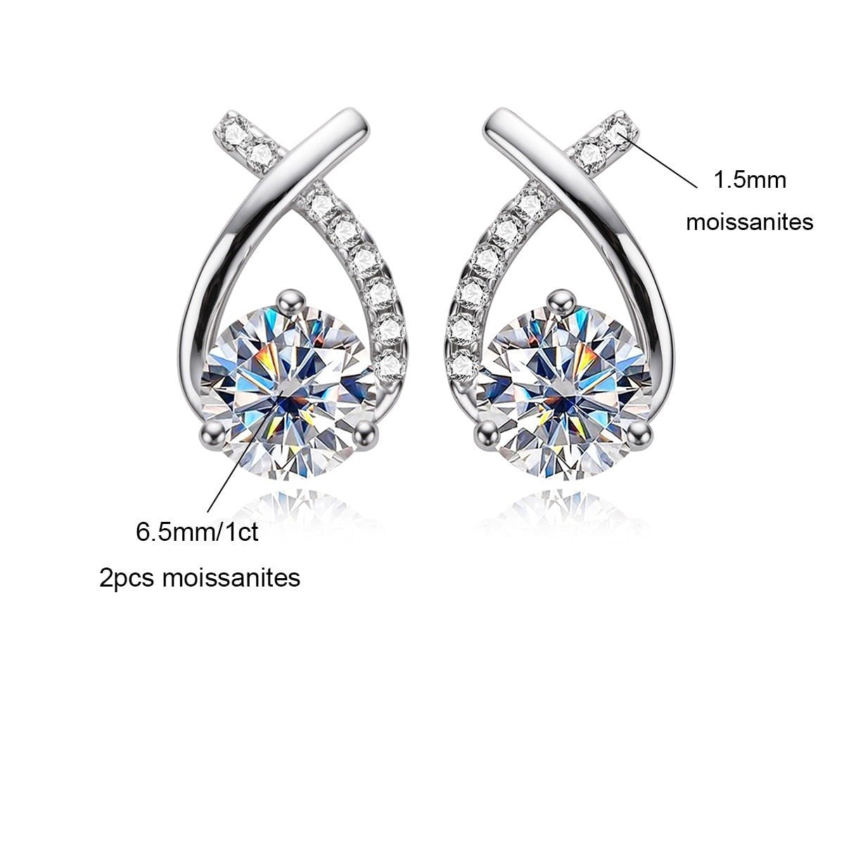 Brinco Aurora Moissanite Moissanite - Momi Jewel