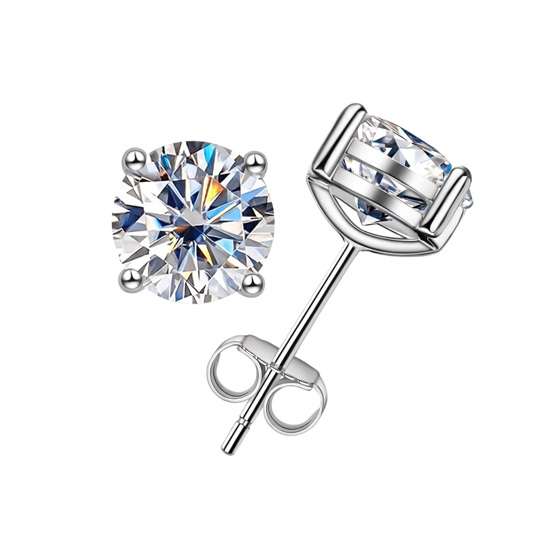 Brinco Brilhante Haste em Ouro 10k Moissanite - Momi Jewel