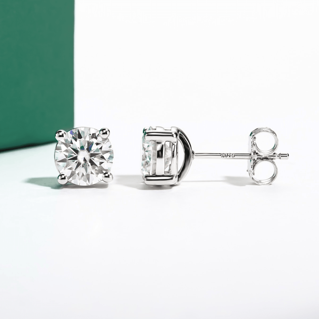 Brinco Brilhante Haste em Ouro 10k Moissanite - Momi Jewel