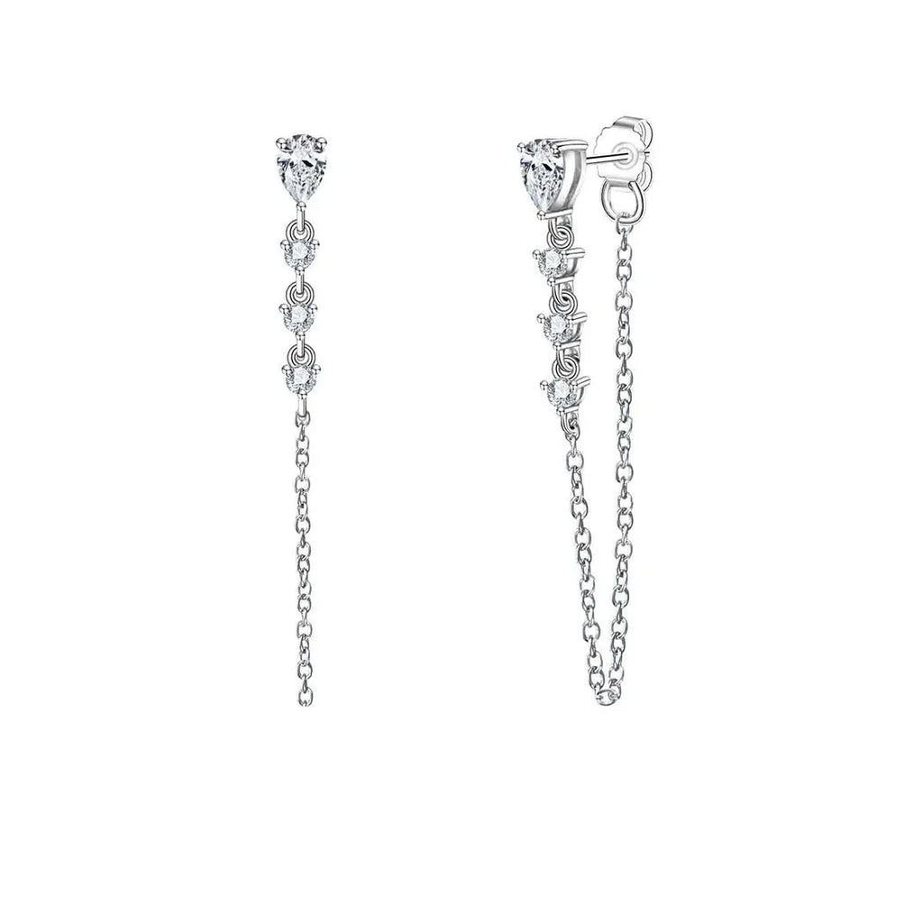 Brinco Cascade Pear Moissanite Moissanite - Momi Jewel