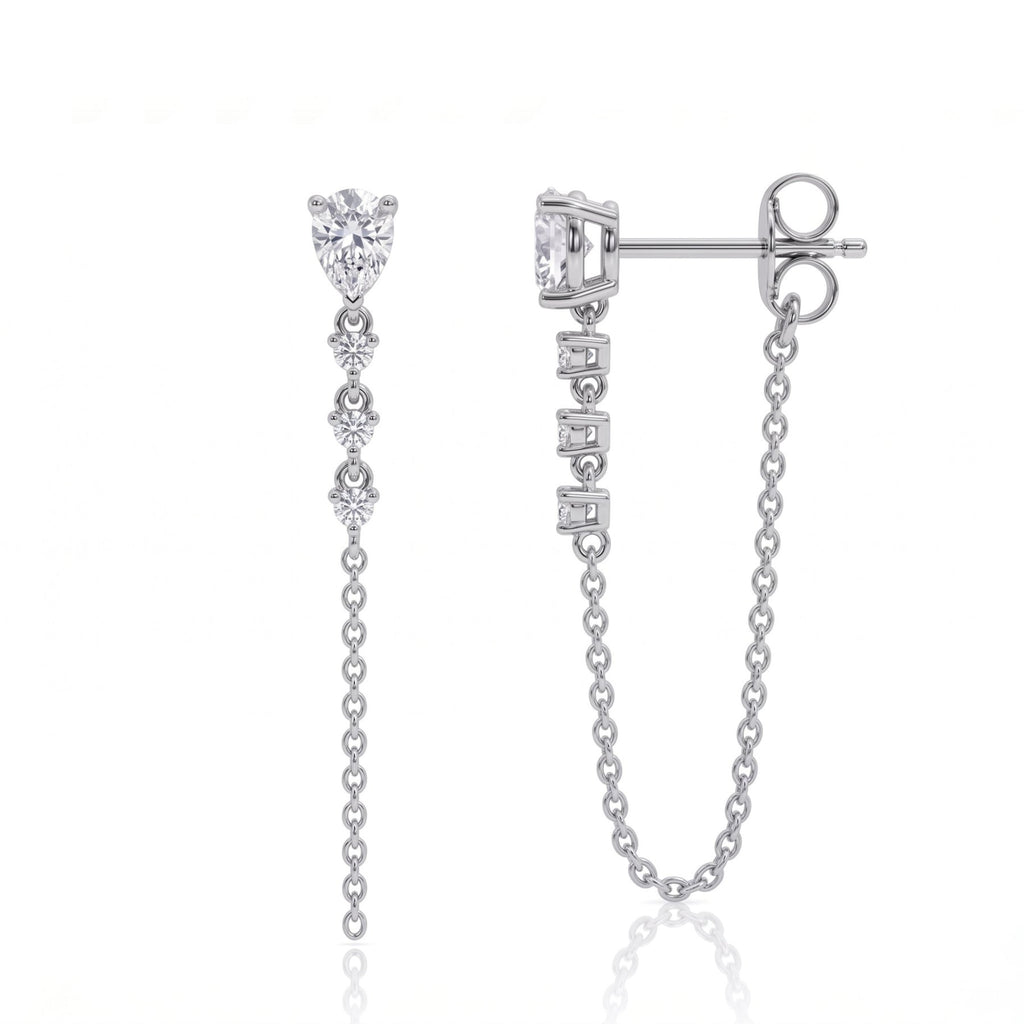 Brinco Cascade Pear Moissanite Moissanite - Momi Jewel