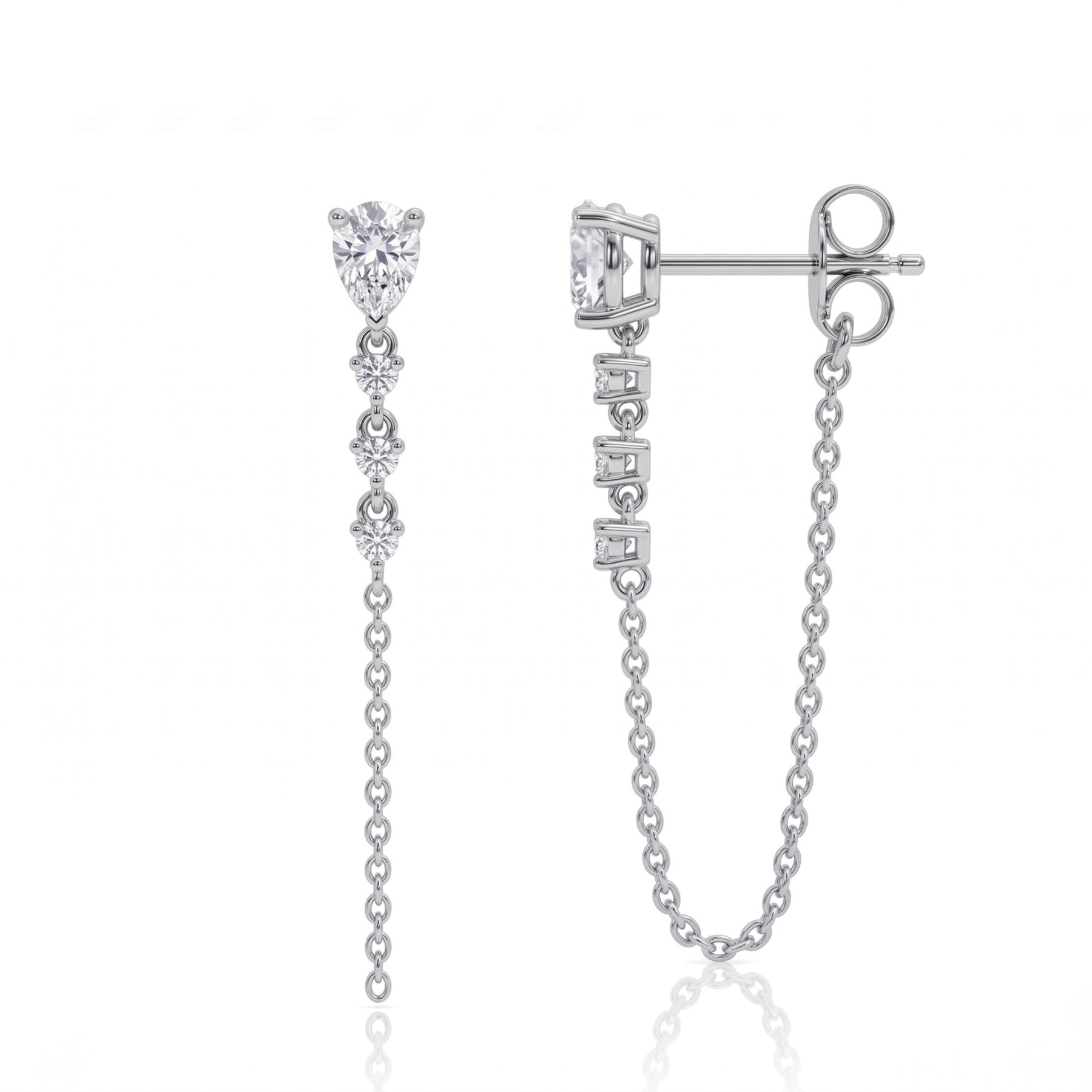 Brinco Cascade Pear Moissanite Moissanite - Momi Jewel