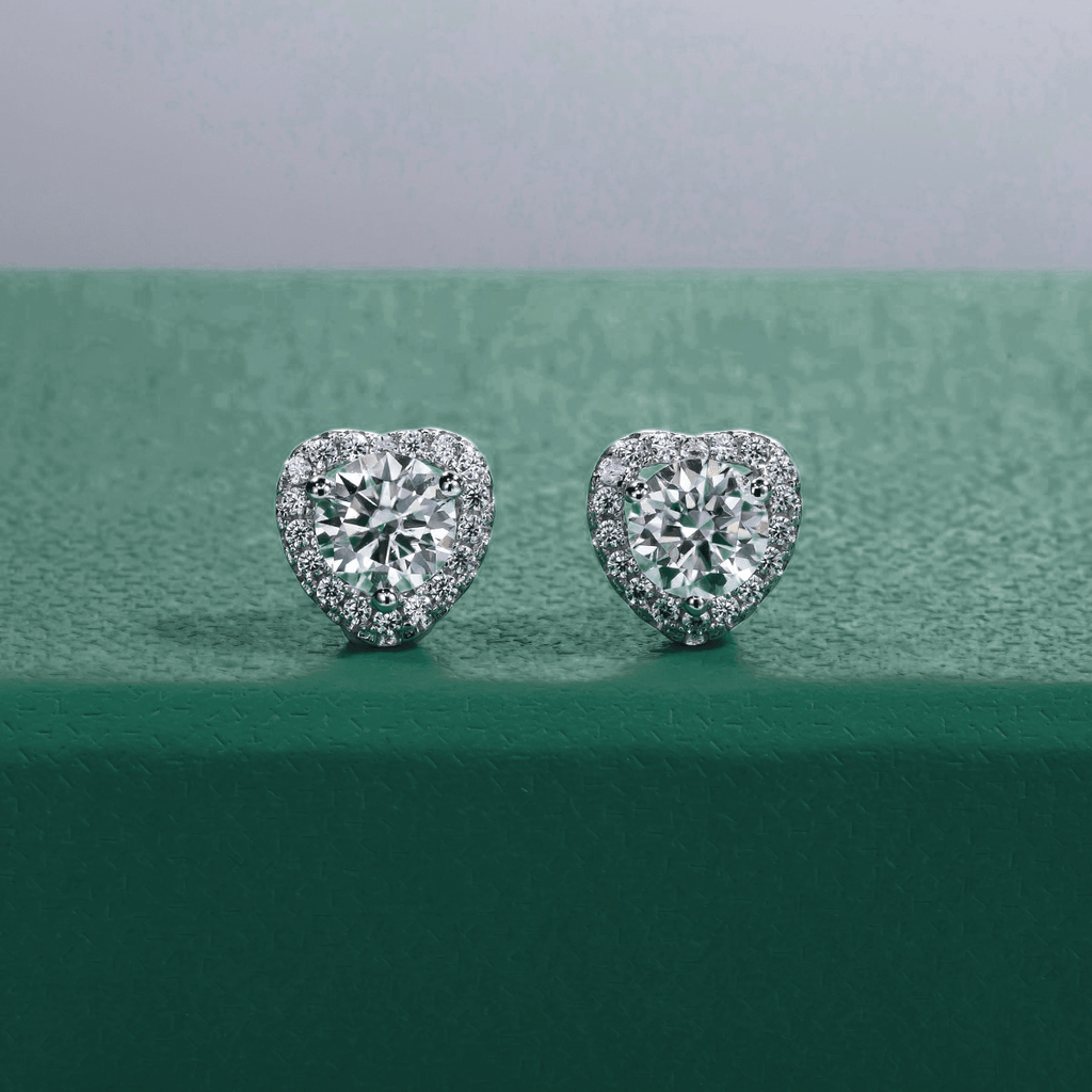 Brinco Coração Moissanite Moissanite - Momi Jewel