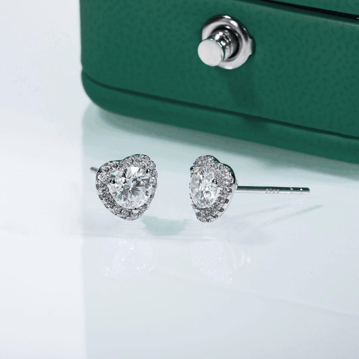 Brinco Coração Moissanite Moissanite - Momi Jewel