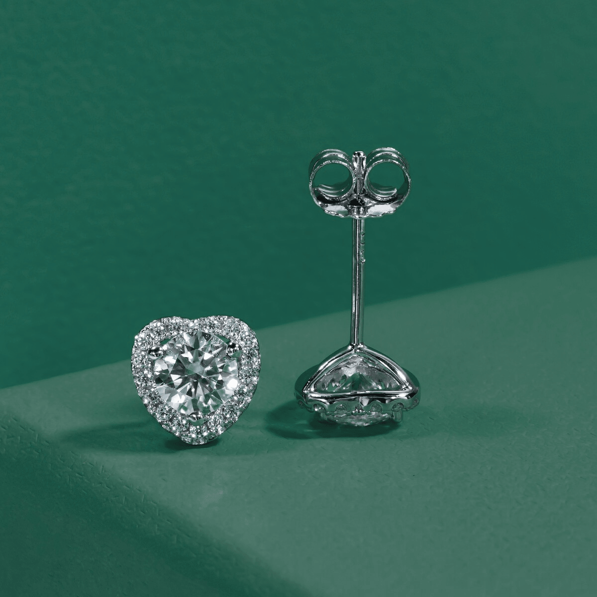 Brinco Coração Moissanite Moissanite - Momi Jewel